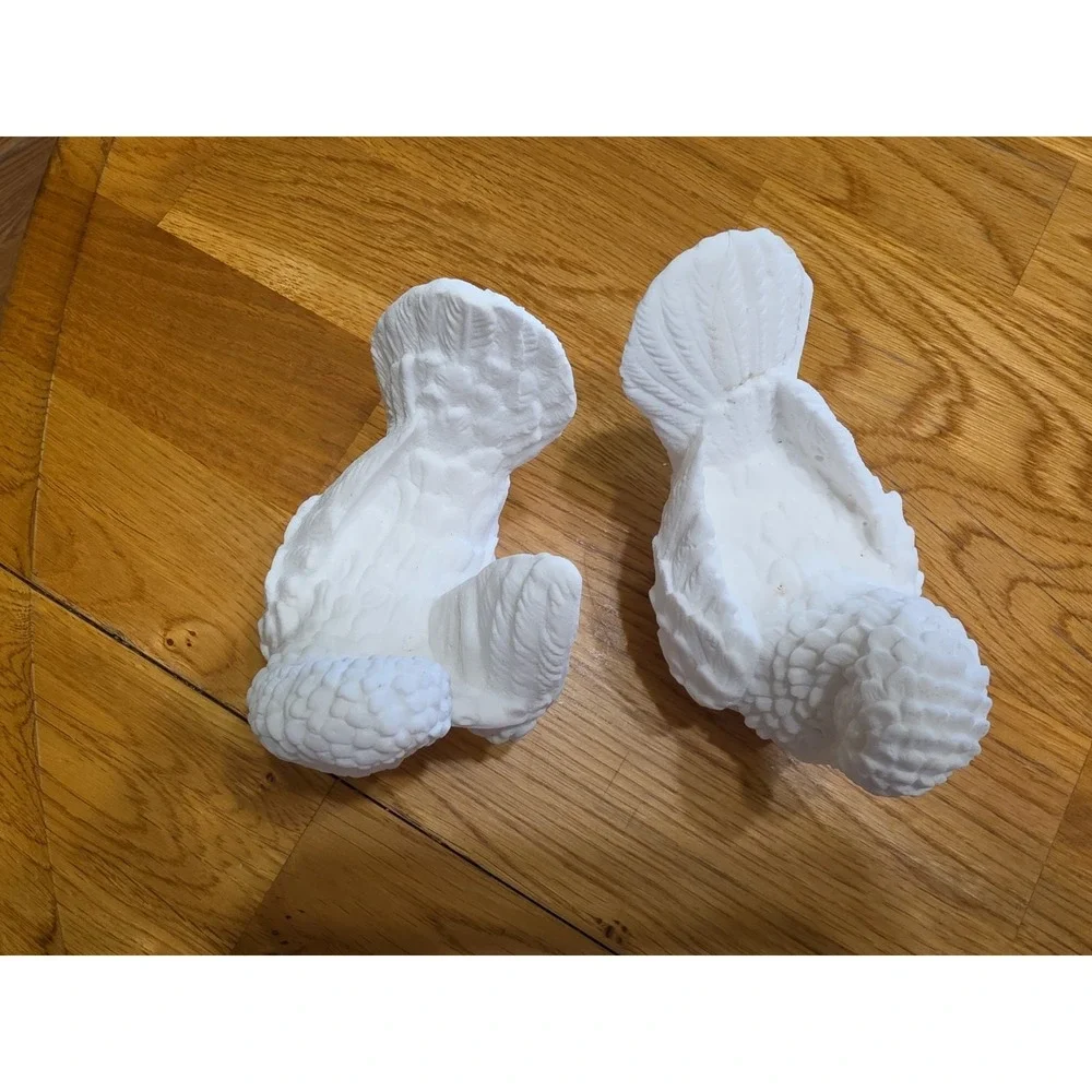 Pair White Alabaster Marble Dove Bird Figurines Carved Stone Decor Vintage - Picture 4 of 7